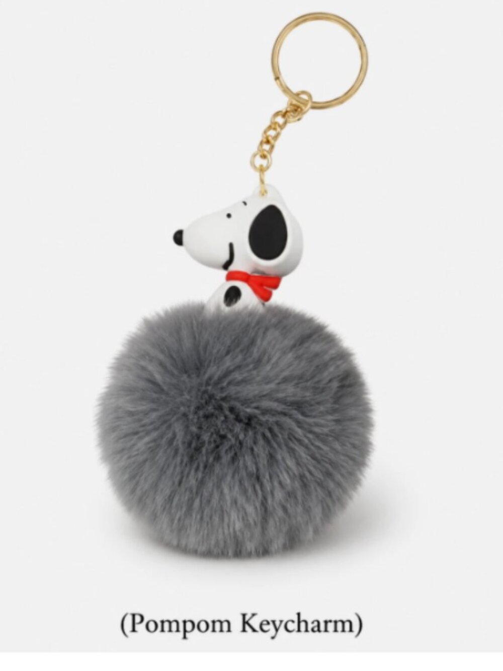 Dog Snoopys Plush Key Fob Purse Gray Ball KeyChain Charm Bag Holder Toy
